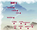 北京奥运火炬实现了成功登上珠峰的预定目标，如图所示是火炬手攀登珠峰的线路图，请根据此图判断下列说法正确的是[]A．由起点到终点火炬手所走线路的总长度是火炬的位移B．线路