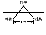 如图所示，小洁要在客厅里挂上一幅质量为1.0kg的画（含画框），画框背面有两个相距1.0m、位置固定的挂钩，她将轻质细绳两端分别固定在两个挂钩上，把画对称地挂在竖直墙壁的