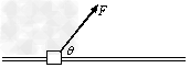 如图，将质量m＝0.1kg的圆环套在固定的水平直杆上。环的直径略大于杆的截面直径。环与杆间动摩擦因数μ＝0.8。对环施加一位于竖直平面内斜向上，与杆夹角θ＝53°的拉力F，使圆环