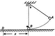 如图所示，质量为m=0.1kg的小物块（可视为质点），用一根长为L=1m不可伸长的轻质细线悬挂在距水平桌面1m高的O点，OB为竖直线，在桌面上方B点固定一个小的薄刀片，可切割物块上